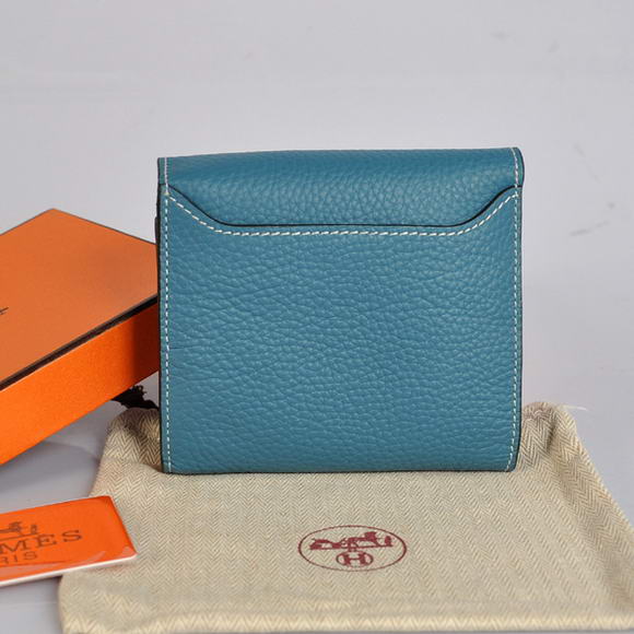 Cheap Fake Hermes Constance Togo Leather Wallets A608 Blue - Click Image to Close